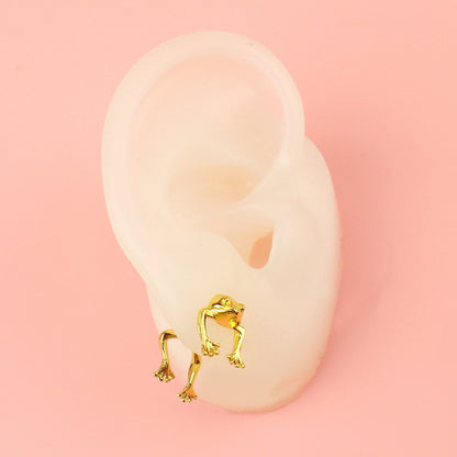 2 Piece Frog Stud Earrings (Gold Plated)