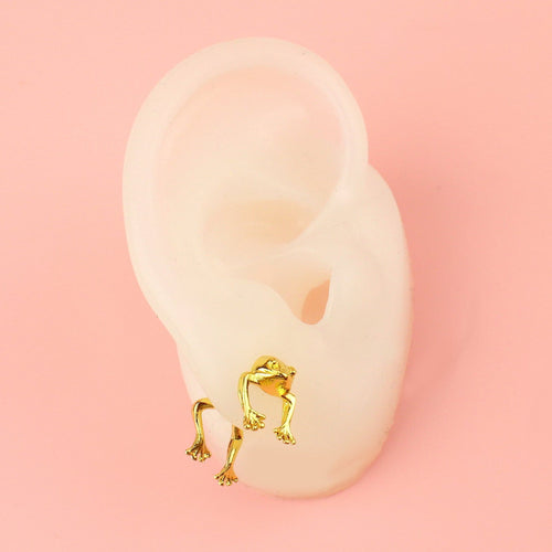 2 Piece Frog Stud Earrings (Gold Plated)