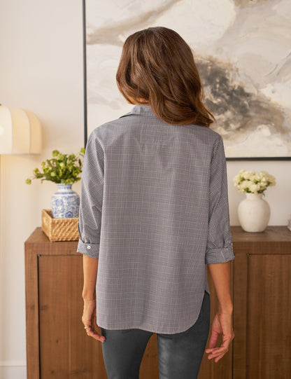 OONA Black and White Plaid, Italian Cotton