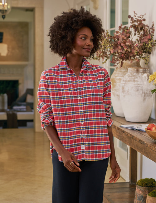 EILEEN Red and Yellow with Blue Plaid, Italian Flannel