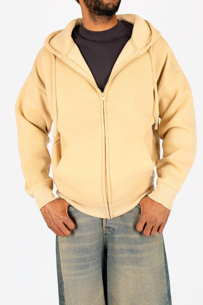 Oversize Drop Shoulder Zip Up Hoodie