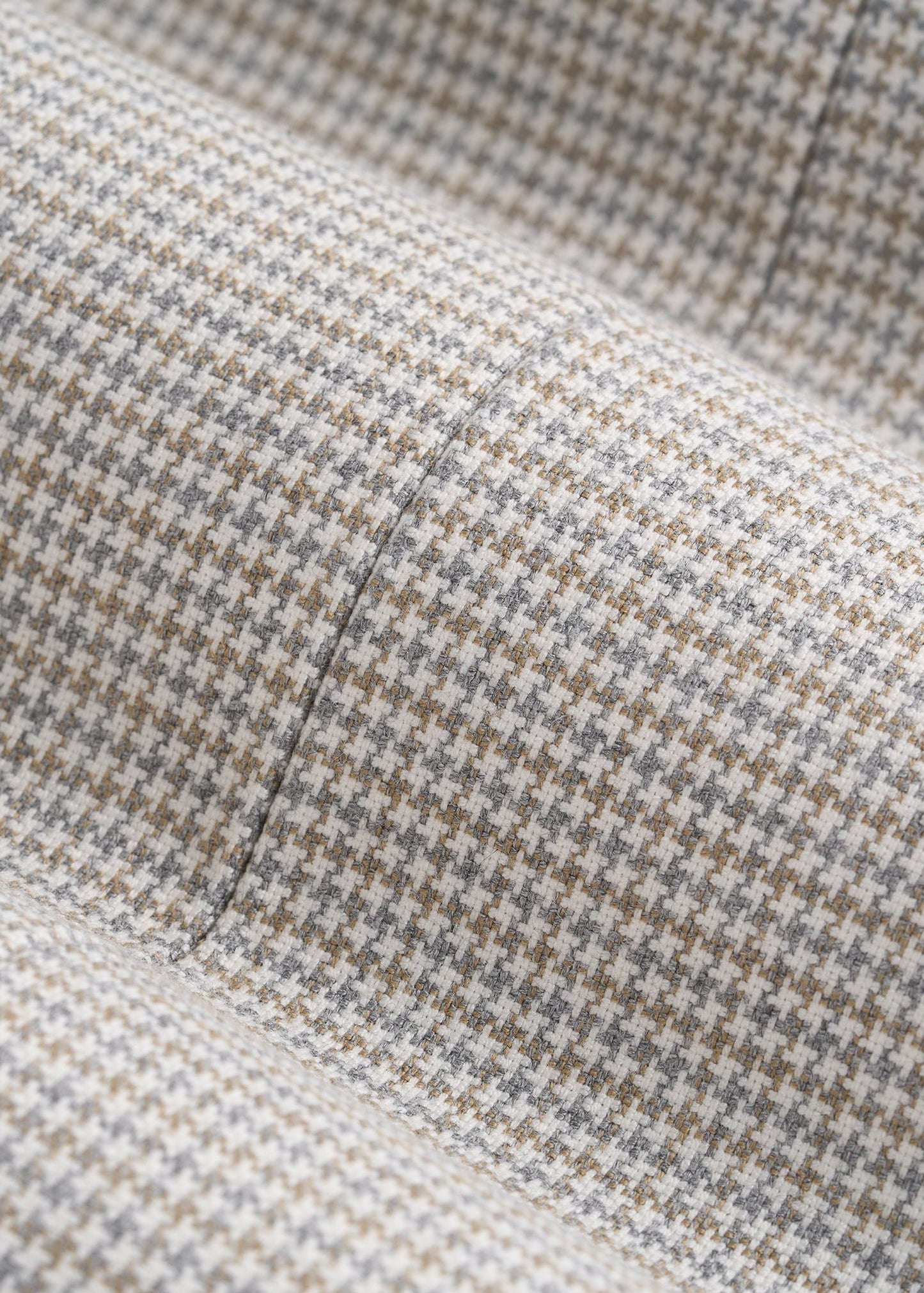 Core Blazer for Tall Men in Beige and Grey Houndstooth