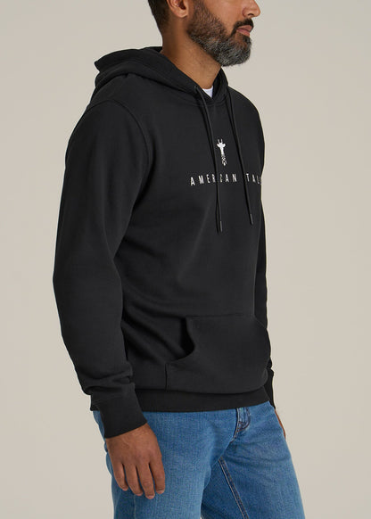 Regular Corporate Logo Hoodie for Men in Black