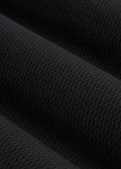 Double Honeycomb Thermal Long-Sleeve Henley Shirt for Tall Men in Black