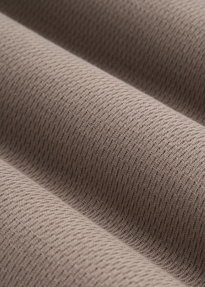 Double Honeycomb Thermal Long-Sleeve Henley Shirt for Tall Men in Dark Sand