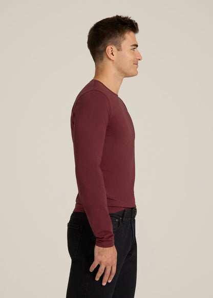 Essential Tees Slim Fit Long Sleeve Tee for Tall Men in Tawny Port
