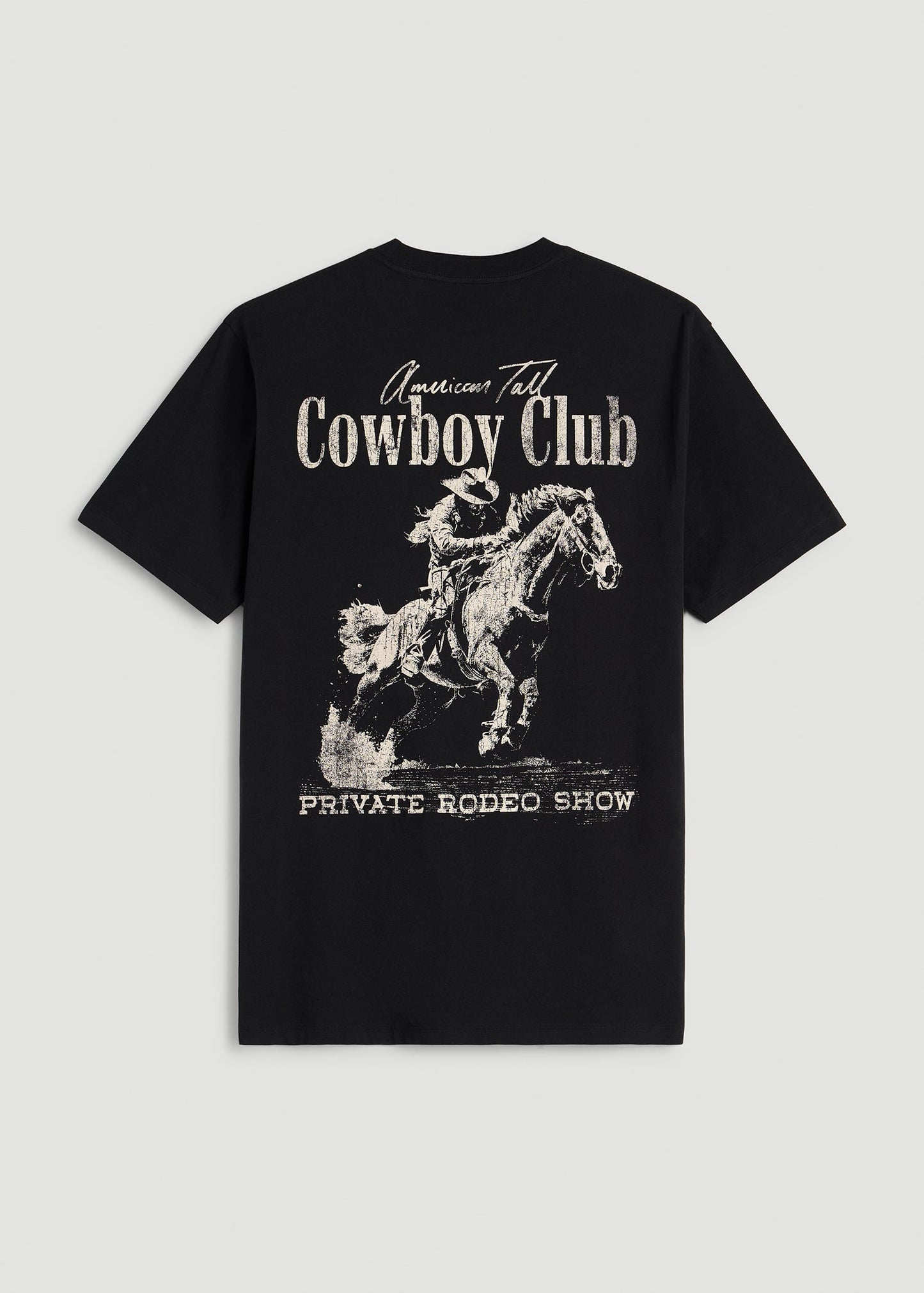 Rodeo Graphic Tee for Tall Men in Black