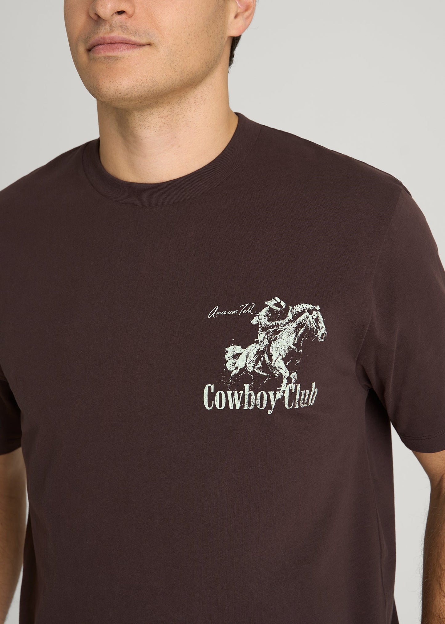 Rodeo Graphic Tee for Tall Men in Brown