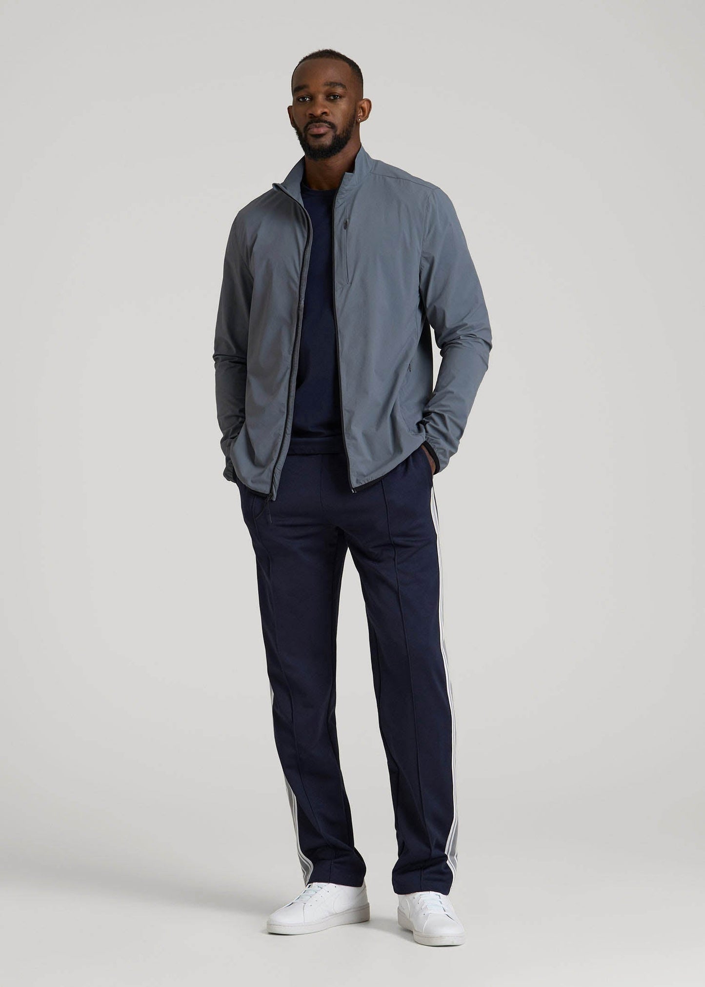 Softshell Jacket for Outdoor Training for Tall Men in Smoky Blue