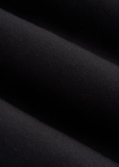 Linen Blend Knit Polo for Tall Men in Black