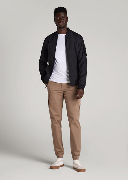 Reversible Bomber Jacket for Tall Men in Black and Navy