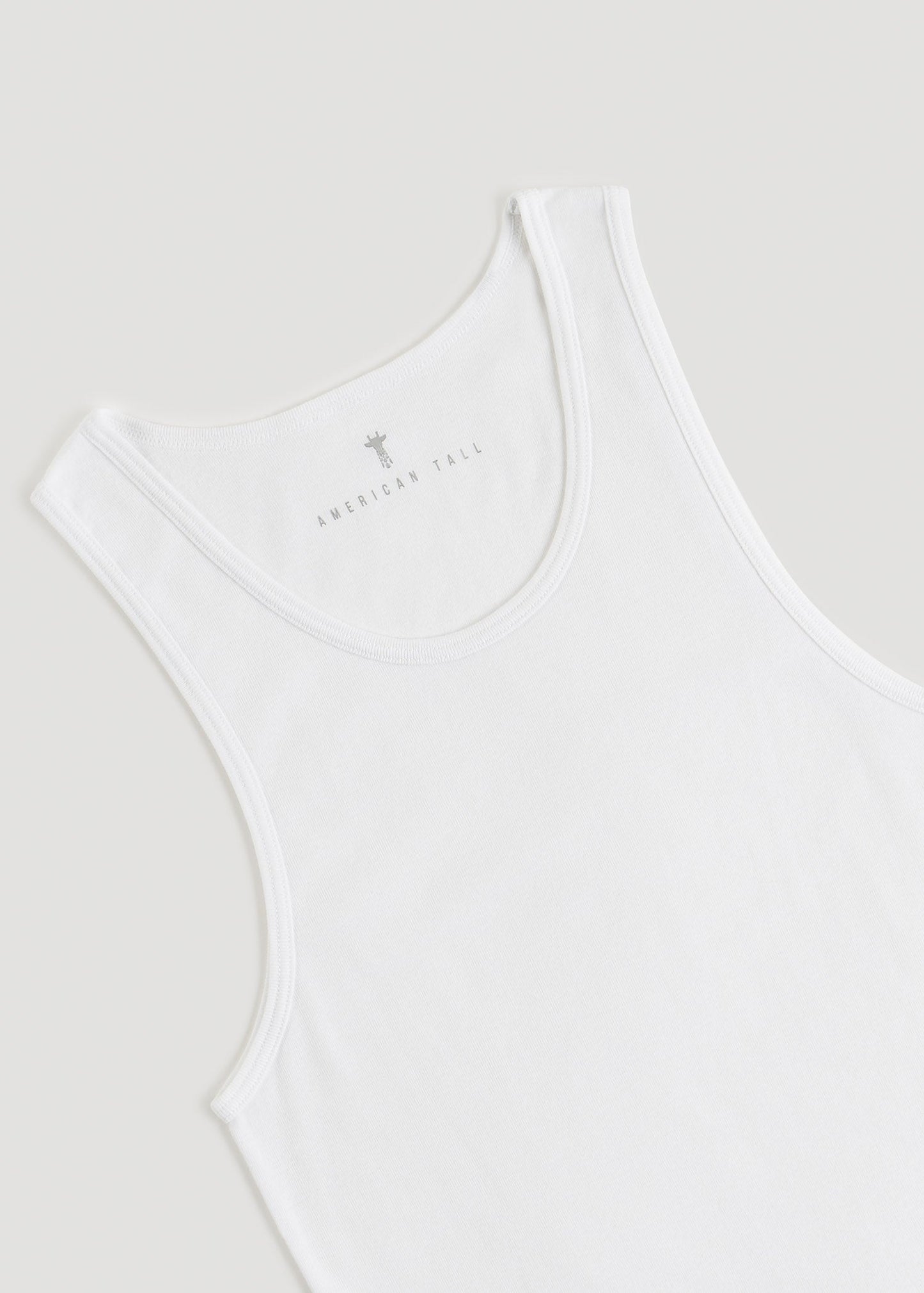Ribbed Undershirt Tank Top for Tall Men in Bright White