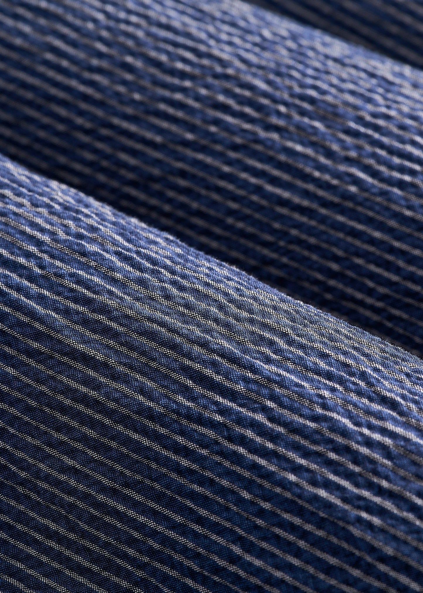 Seersucker Shorts for Tall Men in Navy and Off White Stripe