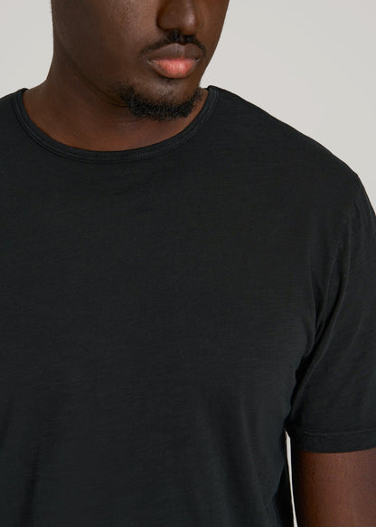 REGULAR-FIT Slub Tee for Tall Men in Black