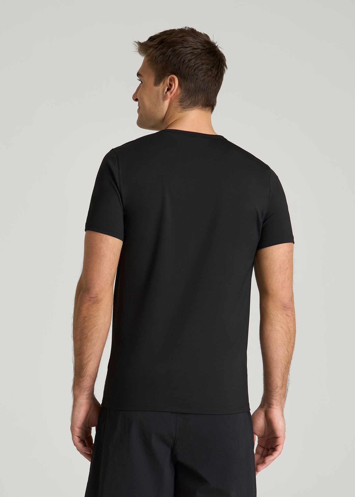 Short Sleeve Rashguard for Tall Men in Deep Black