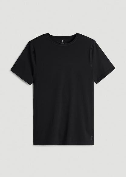 Short Sleeve Rashguard for Tall Men in Deep Black