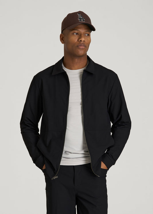 Traveler Bomber Jacket for Tall Men in Black