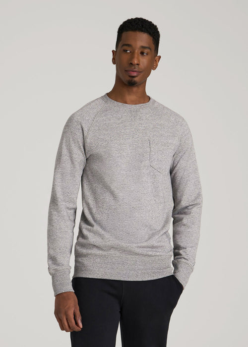 Wearever 2.0 French Terry Crewneck Sweatshirt for Tall Men in Heathered Grey