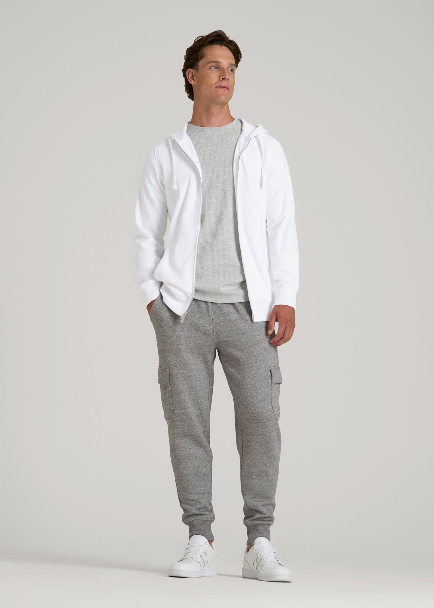 Wearever 2.0 French Terry Full-Zip Hoodie for Tall Men in White