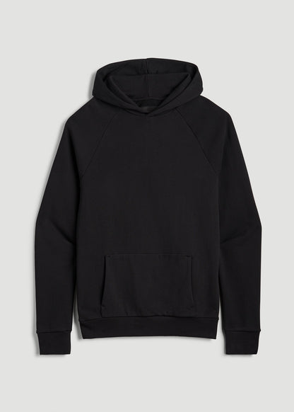 Wearever French Terry Raglan Hoodie for Tall Men in Black