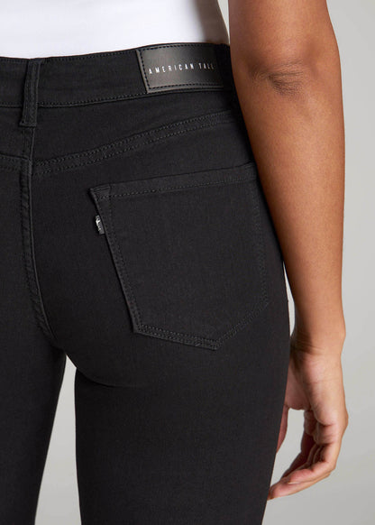 Sarah Mid-Rise Skinny Jeans for Tall Women in Black