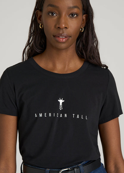 Regular Corporate Logo Tee for Women in Black