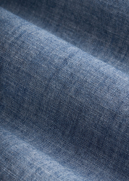Stretch Chambray Shirt for Tall Women in Mid Blue Chambray