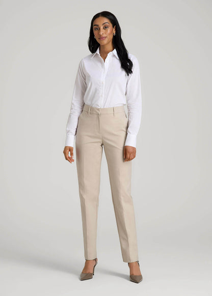 Regular Fit Dress Shirt for Tall Women in Bright White