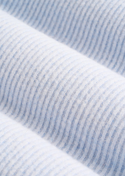 Ribbed Henley Lounge Top for Tall Women in Bluebird Mix