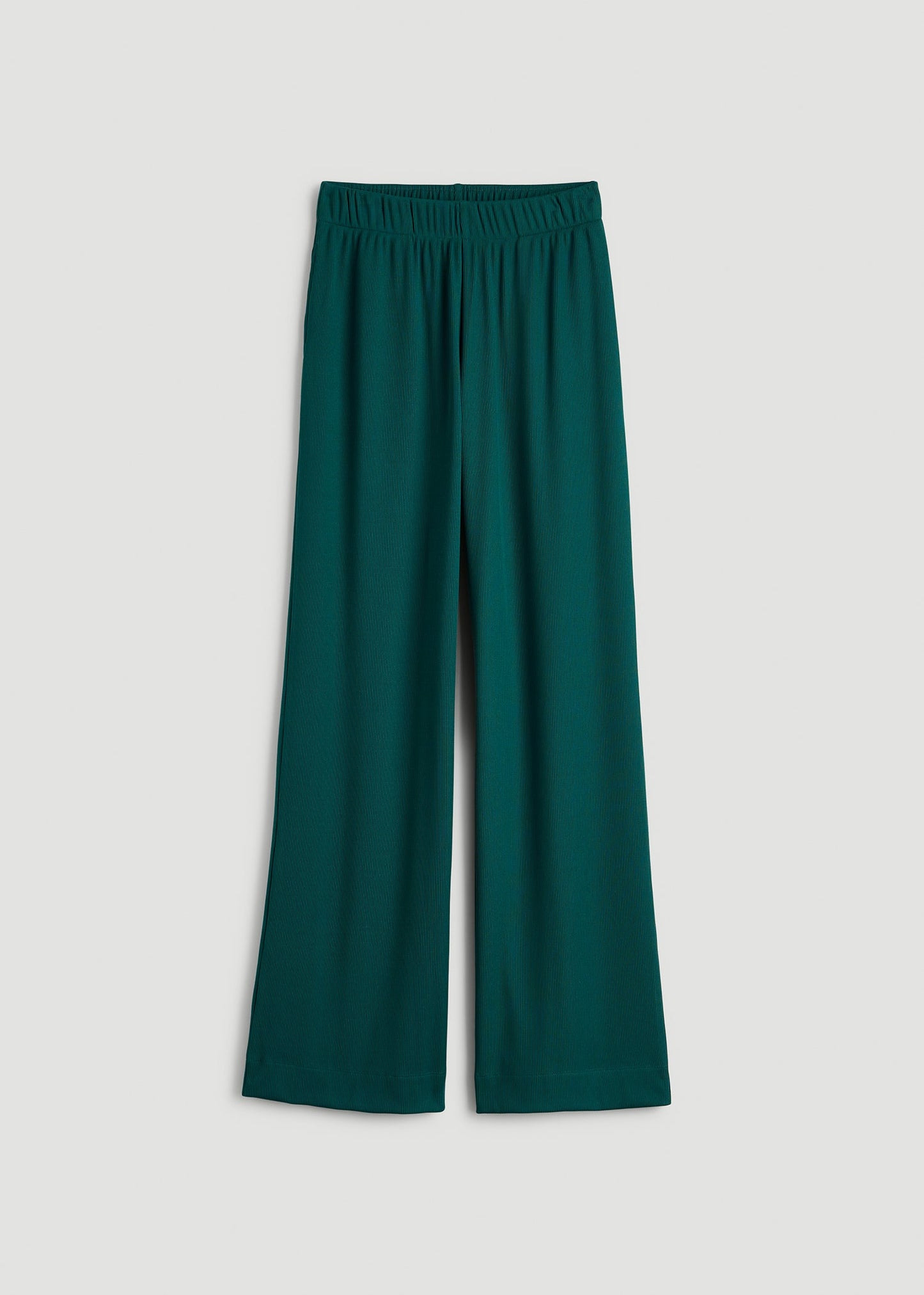 Ribbed Knit Wide Leg Pant for Tall Women in Deep Teal