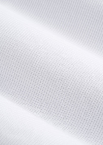 Short Sleeve Ribbed Crewneck T-Shirt for Tall Women in Optic White