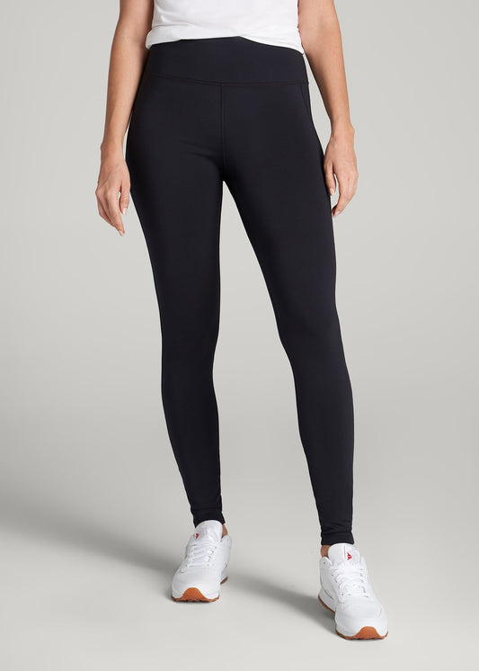 Fleece-Lined Leggings for Tall Women in Black