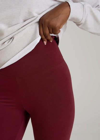Cotton Leggings for Tall Women in Tawny Port