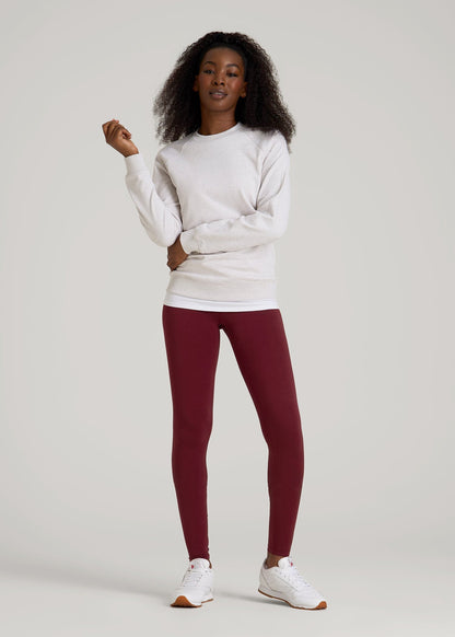 Cotton Leggings for Tall Women in Tawny Port