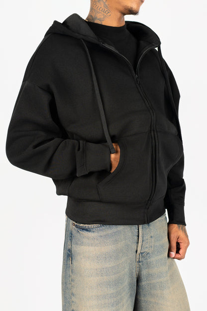 Oversize Drop Shoulder Zip Up Hoodie