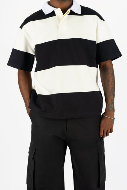 Short Sleeve Striped Polo