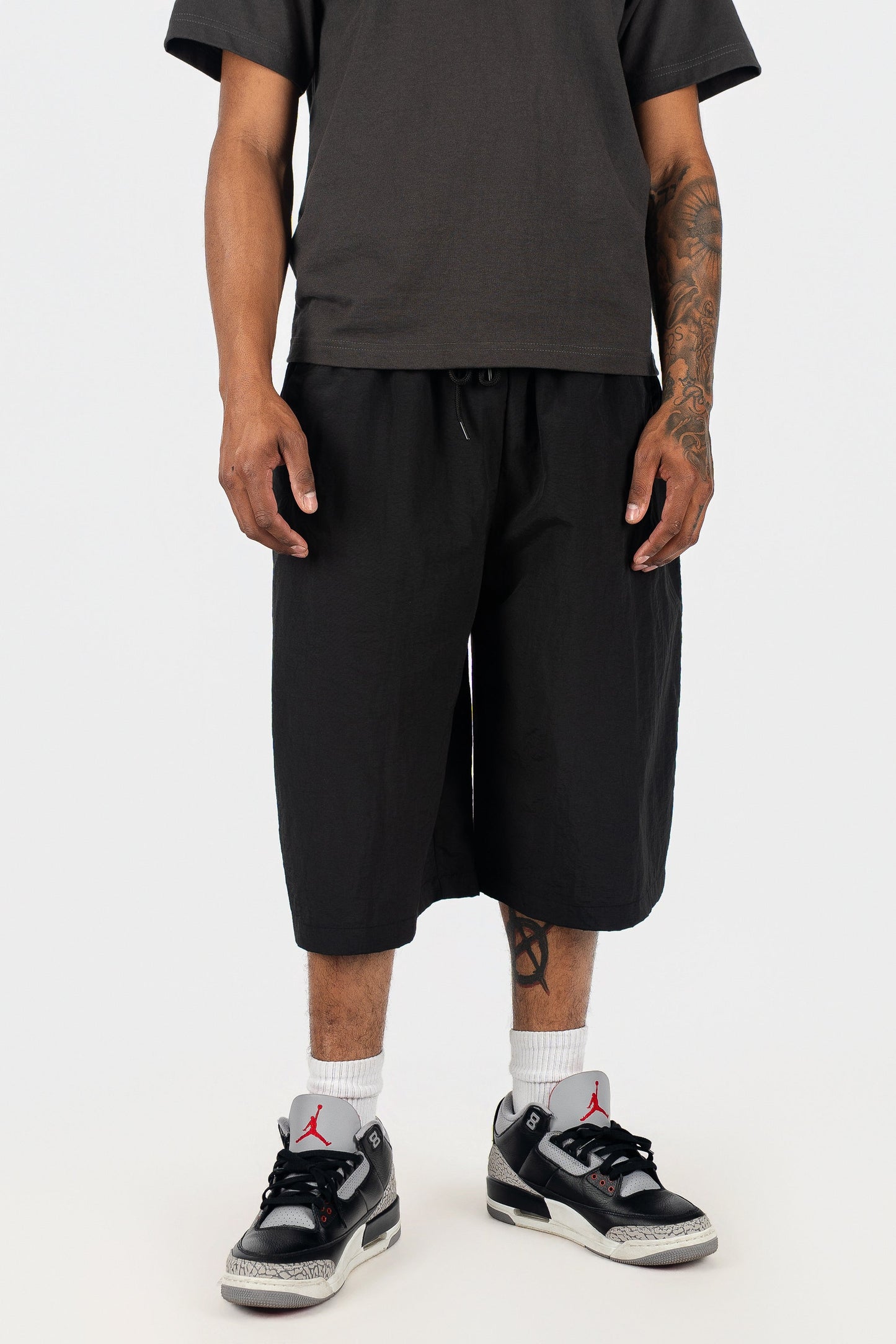Oversized Nylon Shorts