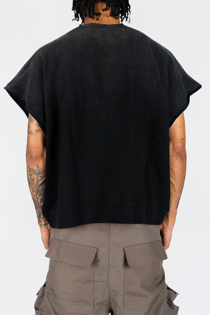 Distressed Cut Off Crewneck