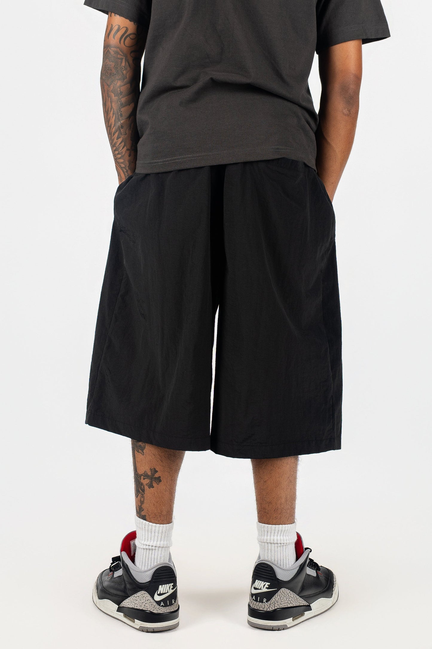 Oversized Nylon Shorts