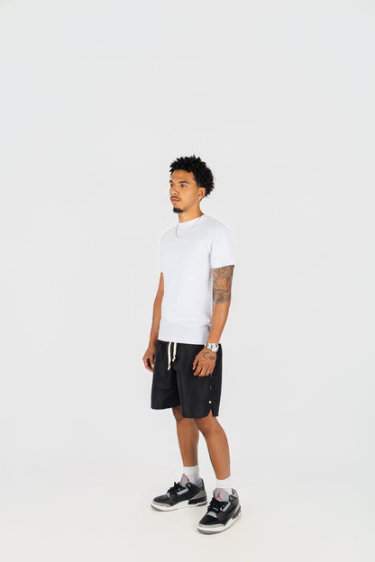 Side Snap Button Nylon Shorts