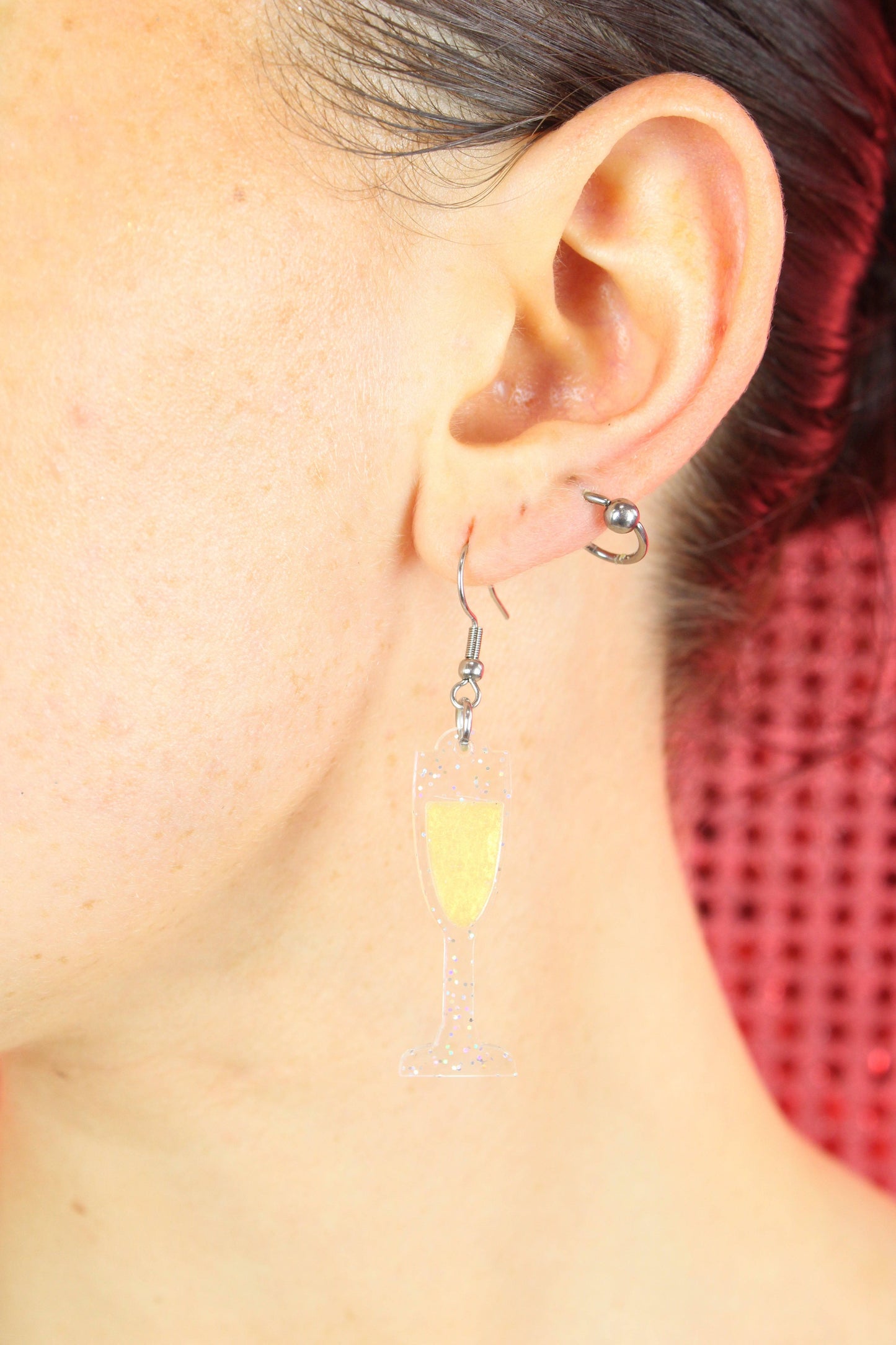 'Bolly' Champagne Bottle & Glass Earrings