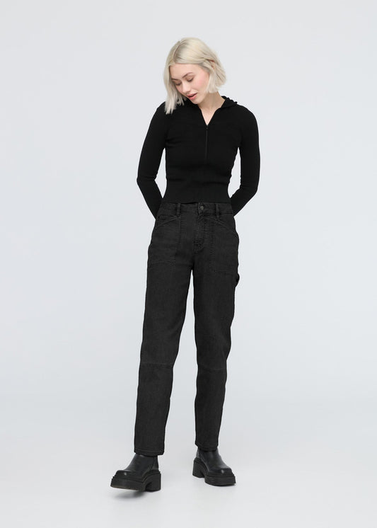 Stretch Canvas Utility Pant - Black