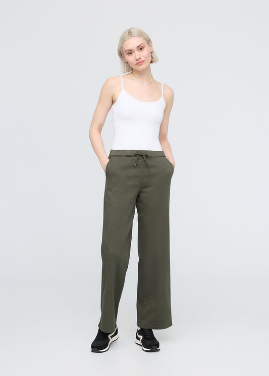 No Sweat Wide Leg Pant - Thyme