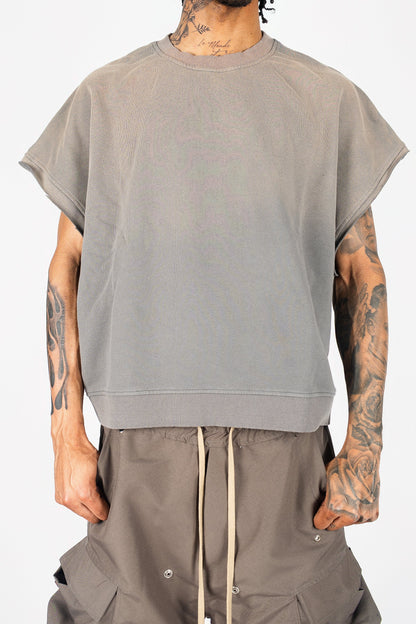 Distressed Cut Off Crewneck
