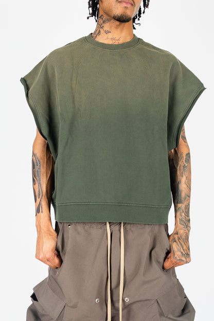 Distressed Cut Off Crewneck