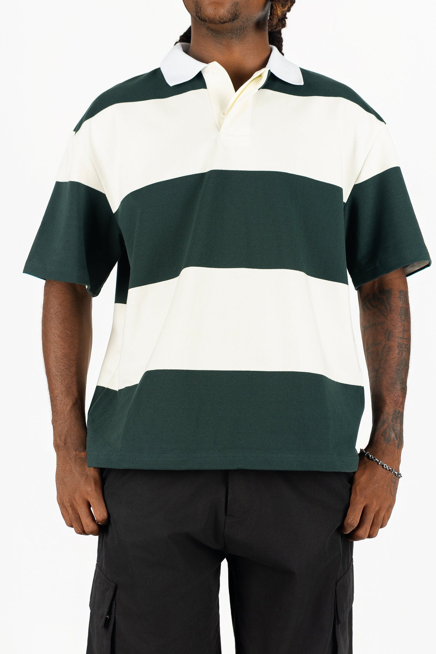 Short Sleeve Striped Polo