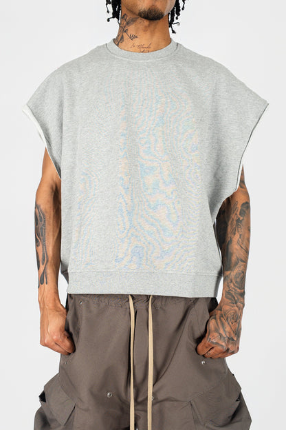 Distressed Cut Off Crewneck