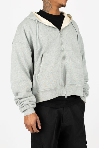 Waffle Knit Lined Zip Up