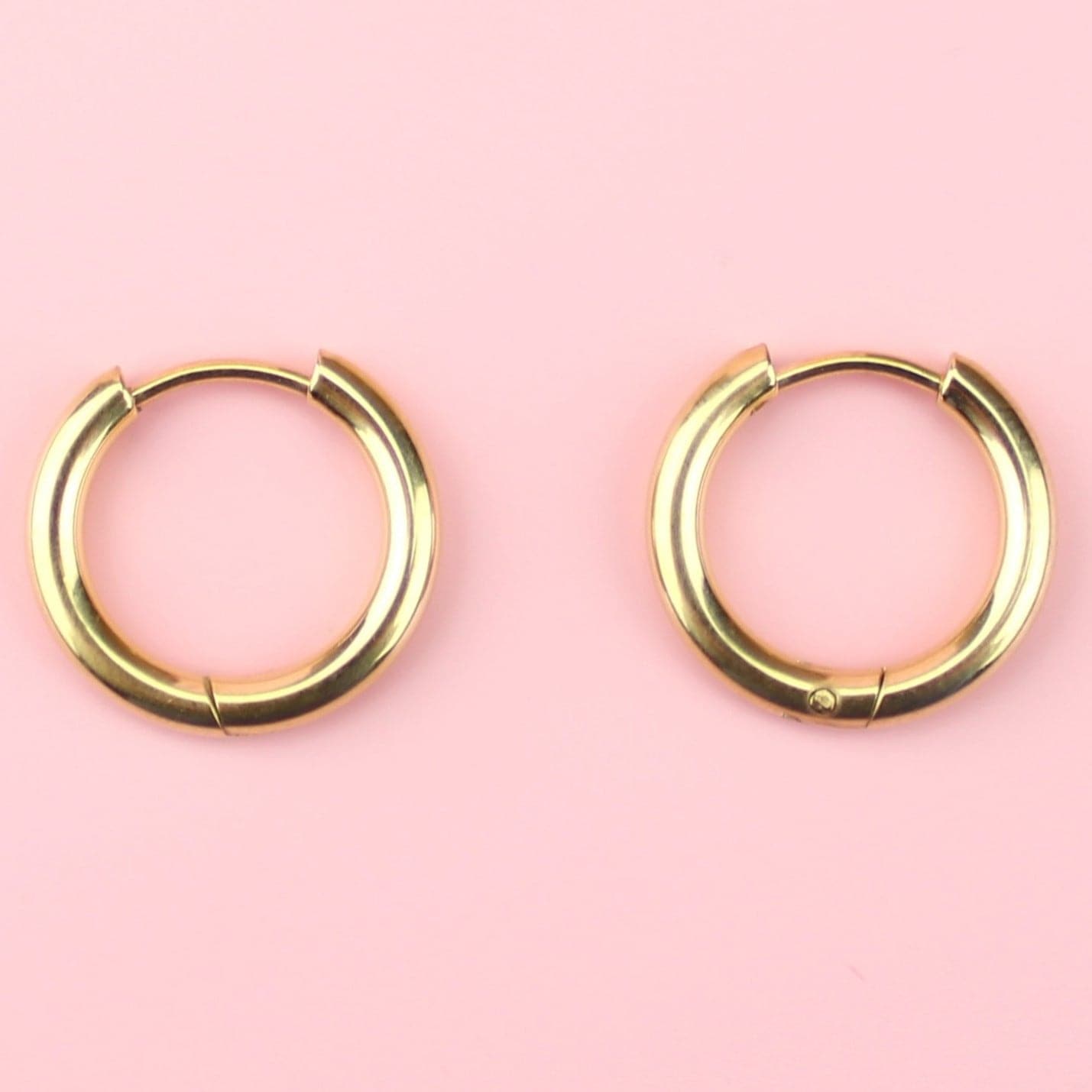 17mm Stainless Steel Hoop Earrings (Gold Plated)