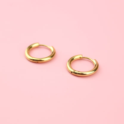 17mm Stainless Steel Hoop Earrings (Gold Plated)